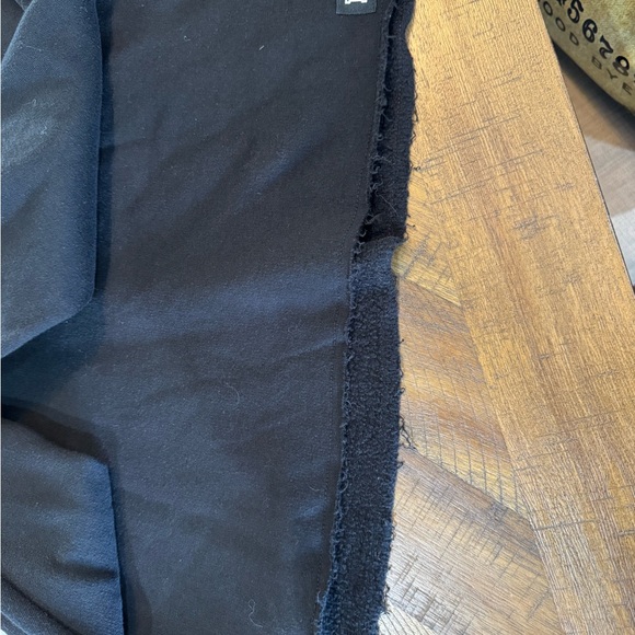 VS PINK Black Cold Shoulder Hoodie with White LOVE PINK down sleeve - Picture 10 of 11